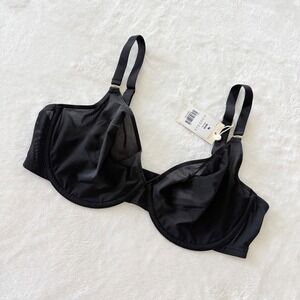 Inlyric Mesh Bra Black 36DD Underwire Sheer Lightweight New